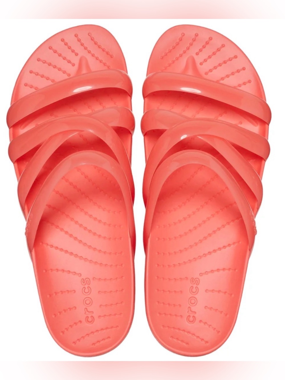 Crocs Women's Splash Glossy Strappy Sandals in Watermelon Size 7